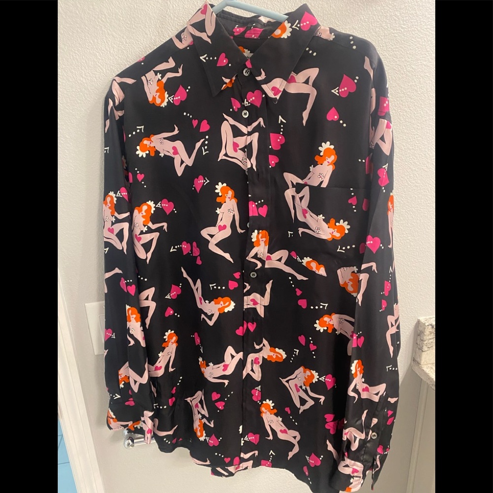 MOSCHINO BOUTIQUE EDITION SILK LONG SLEEVE SHIRT